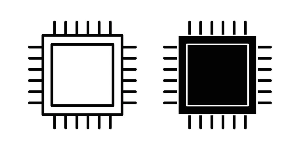 Processor icon set. Vector EPS 10 Stock Illustration