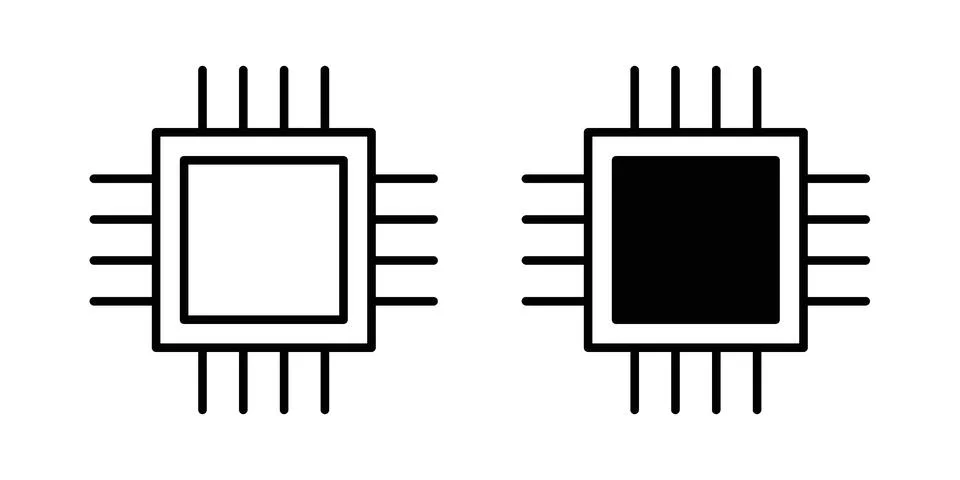 Processor icon vector design illustrations Stockillustratie