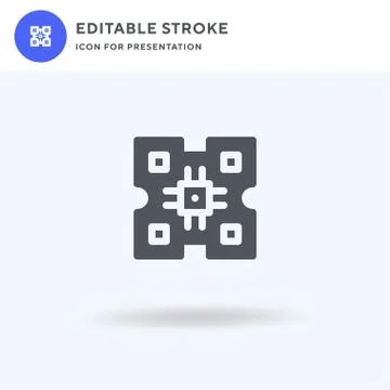 Processor icon vector, filled flat sign, solid pictogram isolated on white, logo 库存插图