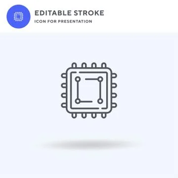 Processor icon vector, filled flat sign, solid pictogram isolated on white, logo 스톡 일러스트