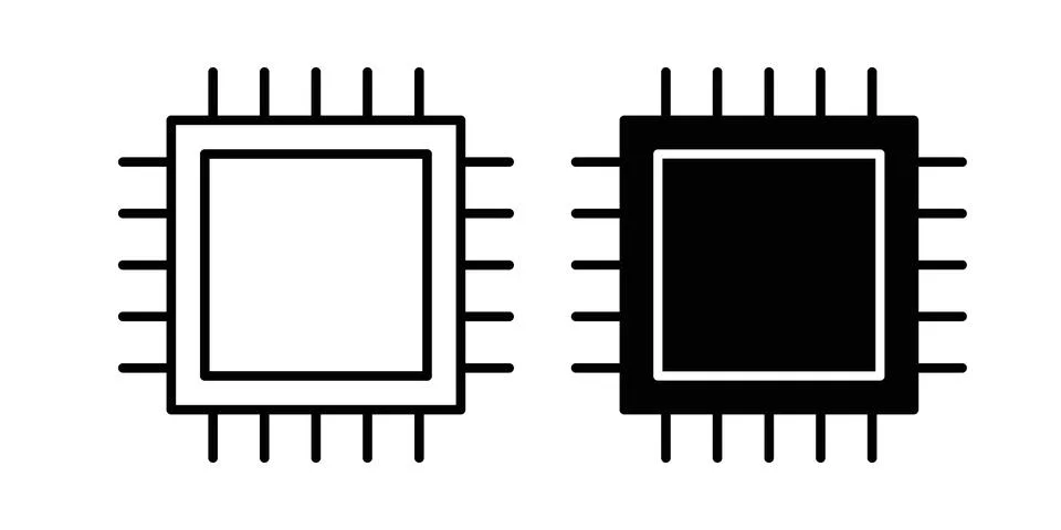 Processor icon vector, illustration icon set 库存插图