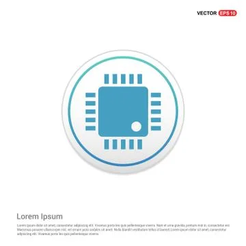 Processor icon - white circle button Stockillustratie