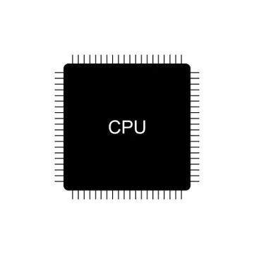 Processor icon on white. Stock Illustration