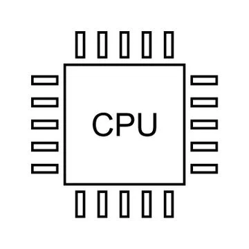 Processor icon on white. Stock Illustration
