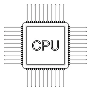 Processor icon on white. Stock-Illustration