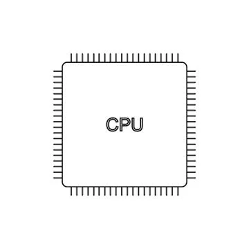 Processor icon on white. Stock Illustration