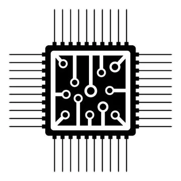 Processor icon on white. Stock Illustration