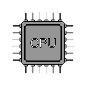 Processor icon on white. Stock-Illustration