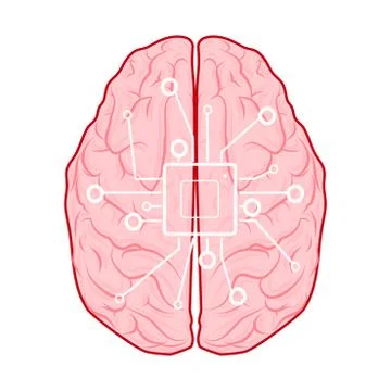 Processor icons and vector brains for websites. Use your thoughts to process 스톡 일러스트