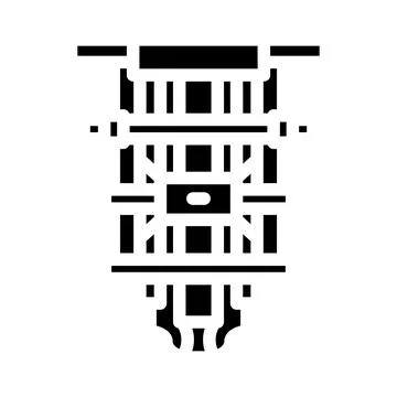 Processor inside cooling chamber glyph icon vector illustration イラスト素材