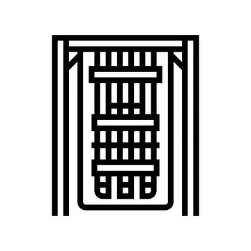 Processor inside cooling chamber line icon vector illustration イラスト素材