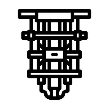 Processor inside cooling chamber line icon vector illustration イラスト素材