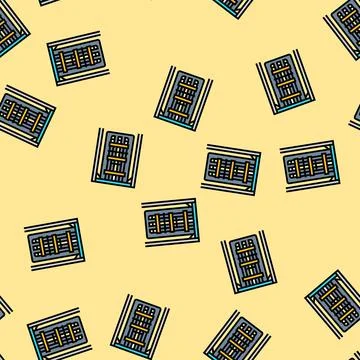 Processor inside cooling chamber vector seamless pattern Stock Illustration