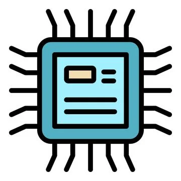 Processor internet icon vector flat Illustrazione stock