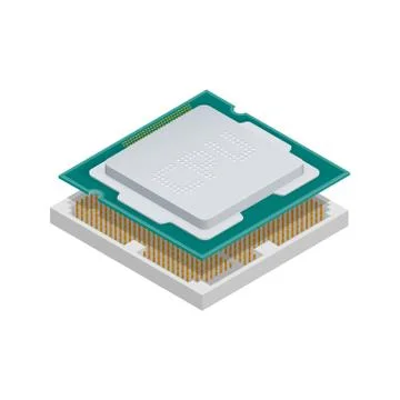 Processor isometric detailed icon Illustrazione stock