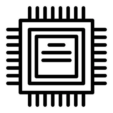 Processor line icon. Cpu vector illustration isolated on white. Chip outline Stock Illustration
