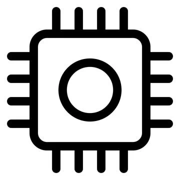 Processor line icon isolated on white background 스톡 일러스트