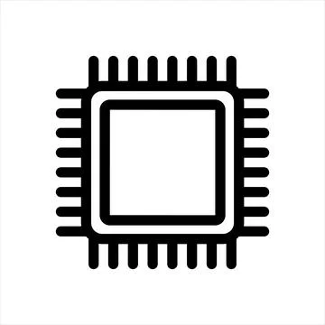 Processor line icon vector illustration isolated on white background Illustrazione stock