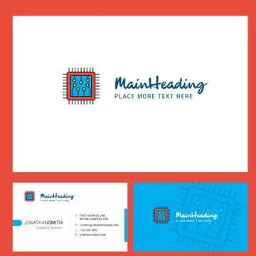 Processor Logo design with Tagline &amp; Front and Back Busienss Card Template. V 스톡 일러스트