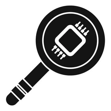 Processor magnifier icon simple vector. Mobile broken Stock Illustration