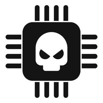 Processor malware icon simple vector. Virus error Illustrazione stock