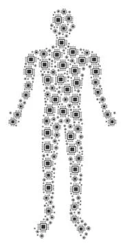 Processor Man Figure Stock Illustration