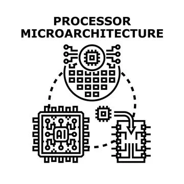 Processor microarchitecture concept for computer technology development 库存插图