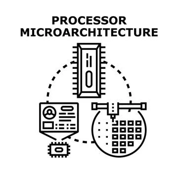 Processor microarchitecture concept creating computer chips Stockillustratie