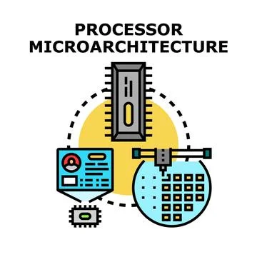 Processor microarchitecture concept creating computer chips Stockillustratie