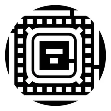 Processor microchip computer hardware technology icon Illustrazione stock