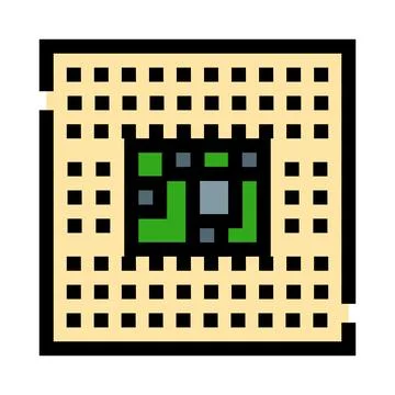 Processor microchip digital icon representing computer technology Stock Illustration