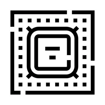 Processor microchip digital technology hardware concept icon イラスト素材