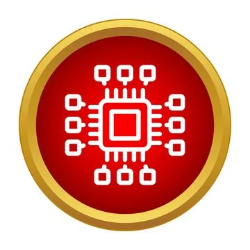 Processor microchip displaying digital circuit technology icon Illustrazione stock