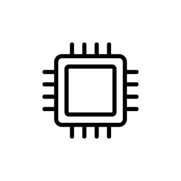 Processor microchip icon. Computer concept. Vector on isolated white backgrou Stock Illustration