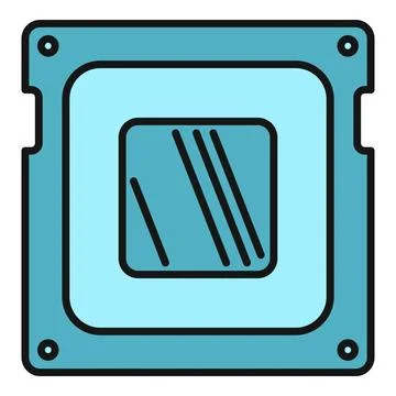 Processor microchip icon representing computer technology and data Illustrazione stock