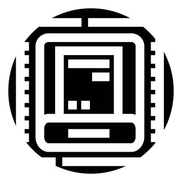 Processor microchip icon representing digital technology and computing Ilustração Stock