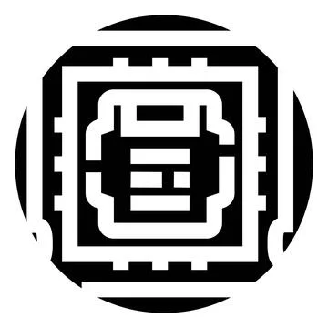 Processor microchip icon representing digital technology and computing Stock Illustration