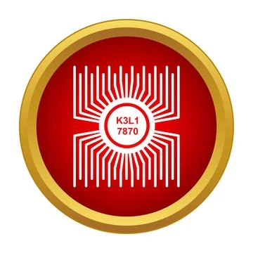 Processor microchip icon representing digital technology and data Stock Illustration