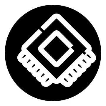 Processor microchip icon representing technology and hardware Ilustración de archivo