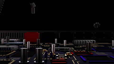 Processor (microchip) interconnected receiving and sending information. Concept  Stock Footage 68907999