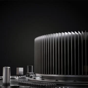 Processor (microchip) interconnected receiving and sending information. Conce Illustrazione stock