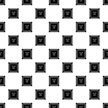Processor microchip pattern seamless Illustrazione stock