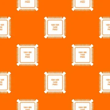 Processor microchip pattern vector orange Illustrazione stock