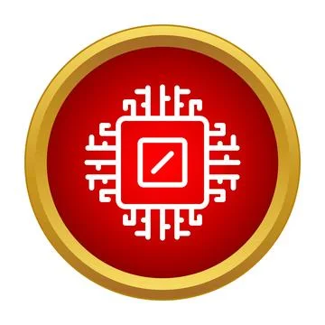 Processor microchip technology icon indicating digital computing Illustrazione stock
