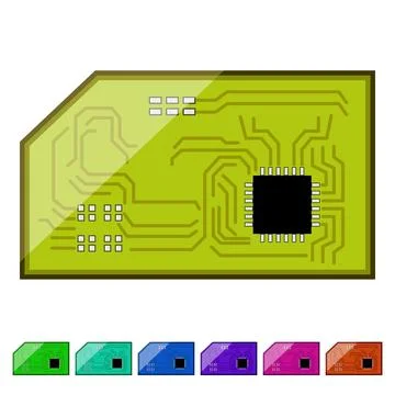 Processor microcontroller cartoon vector graphic 库存插图