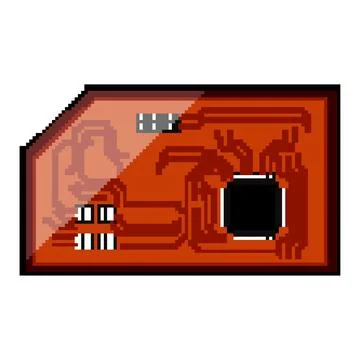 Processor microcontroller pixel art vector illustration 스톡 일러스트
