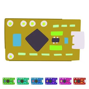 Processor microcontroller vector cartoon graphic 库存插图