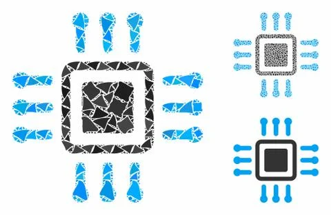 Processor Mosaic Icon of Tremulant Elements 스톡 일러스트