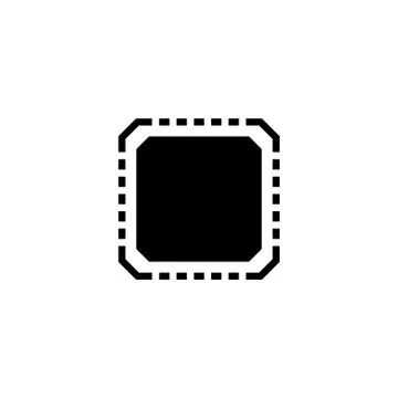 Processor, Motherboard Microchip Flat Vector Icon 스톡 일러스트