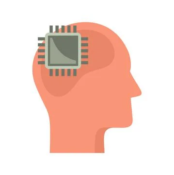 Processor neuromarketing icon flat isolated vector 库存插图